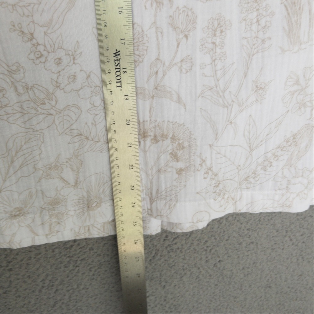 Laura Ashley White and Beige Floral Button-Front Blouse - Picture 12 of 16